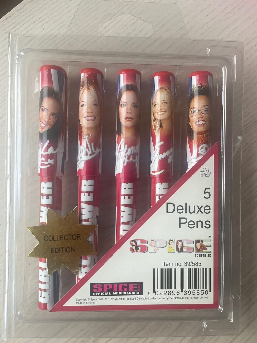 Spice Girls Collector Edition Deluxe Pen Set (5 Pens)  1997 Official Merchandise